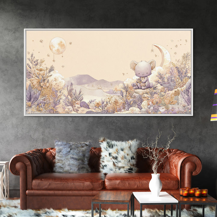 Animal Alphabet Scene Without Readable Letters Framed Canvas Print, Nursery Art, Kids Wall Decor, Nursery Decor, Nursery, NUR-2x1-79