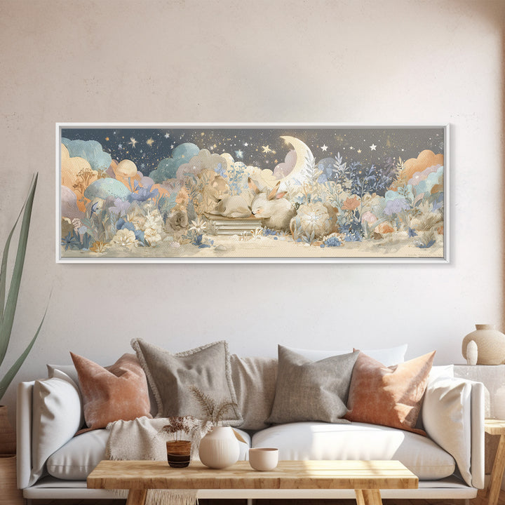 Animal Alphabet Scene Without Readable Letters Framed Canvas Print, Nursery Art, Boho Decor, Nursery Decor, Fine Art, Nursery, NUR-3x1-27