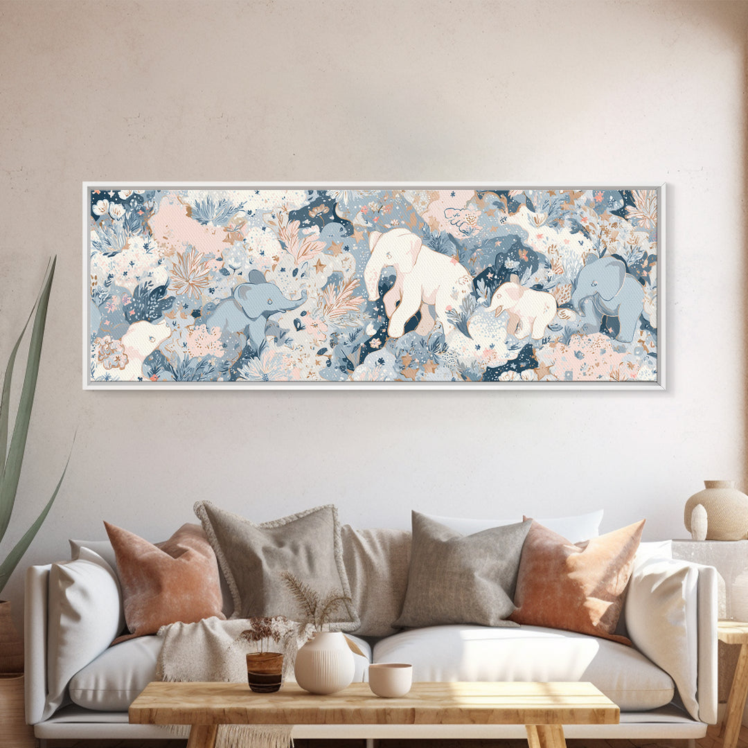 Pastel Jungle Animals Canvas Print, Nursery Art, Nursery Wall Art, Nursery Decor, Abstract Art, Nursery, Woodland Nursery, NUR-3x1-34