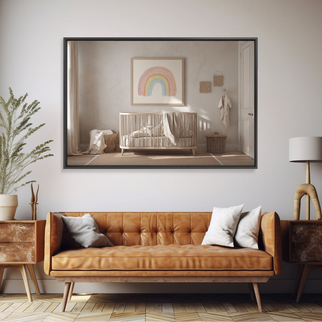 Rainbow Arch with Muted Nursery Colors Canvas Print, Nursery Art, Wall Art, Nursery Decor, Fine Art, Nursery, Nursery Prints, NUR-3x2-83