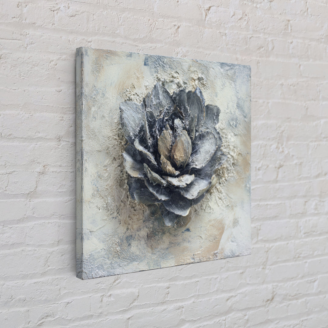 Desk Plant Botanical Closeup Framed Canvas Print, Office Art, Abstract Art, Office Decor, Fine Art, Focus, Downloadable Prints, OFF-1x1-16
