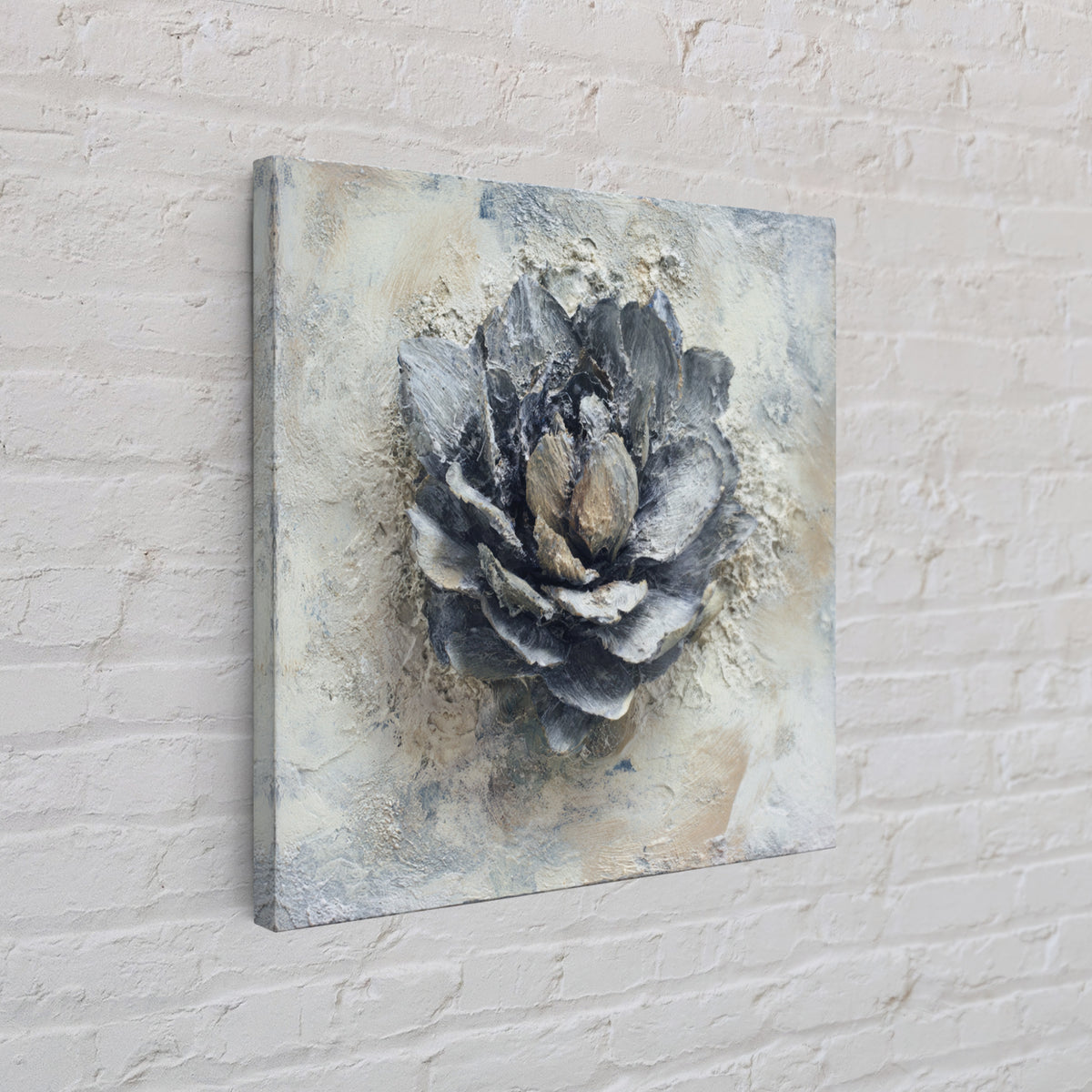 Desk Plant Botanical Closeup Framed Canvas Print, Office Art, Abstract Art, Office Decor, Fine Art, Focus, Downloadable Prints, OFF-1x1-16