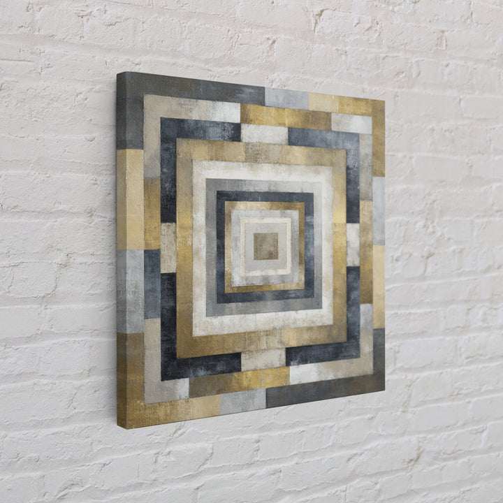 Geometric Labyrinth Pattern Canvas Print, Office Art, Wall Prints, Office Decor, Abstract Art, Focus, Cubicle Decor, OFF-1x1-18
