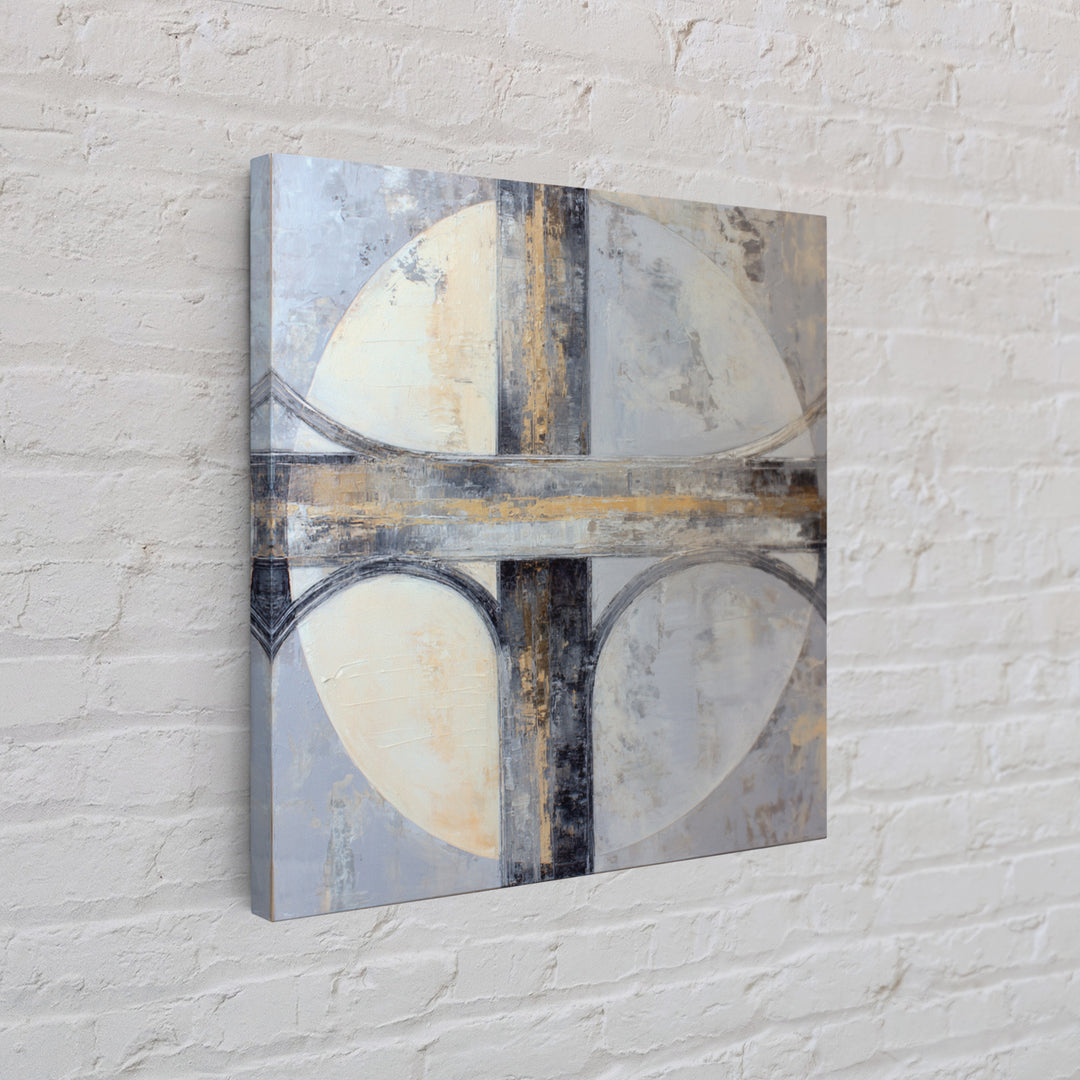 Monochrome Bridge Structure Framed Canvas Print, Office Art, Canvas Print, Office Decor, Abstract Art, Focus, Art Print, OFF-1x1-34
