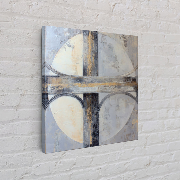 Monochrome Bridge Structure Framed Canvas Print, Office Art, Canvas Print, Office Decor, Abstract Art, Focus, Art Print, OFF-1x1-34