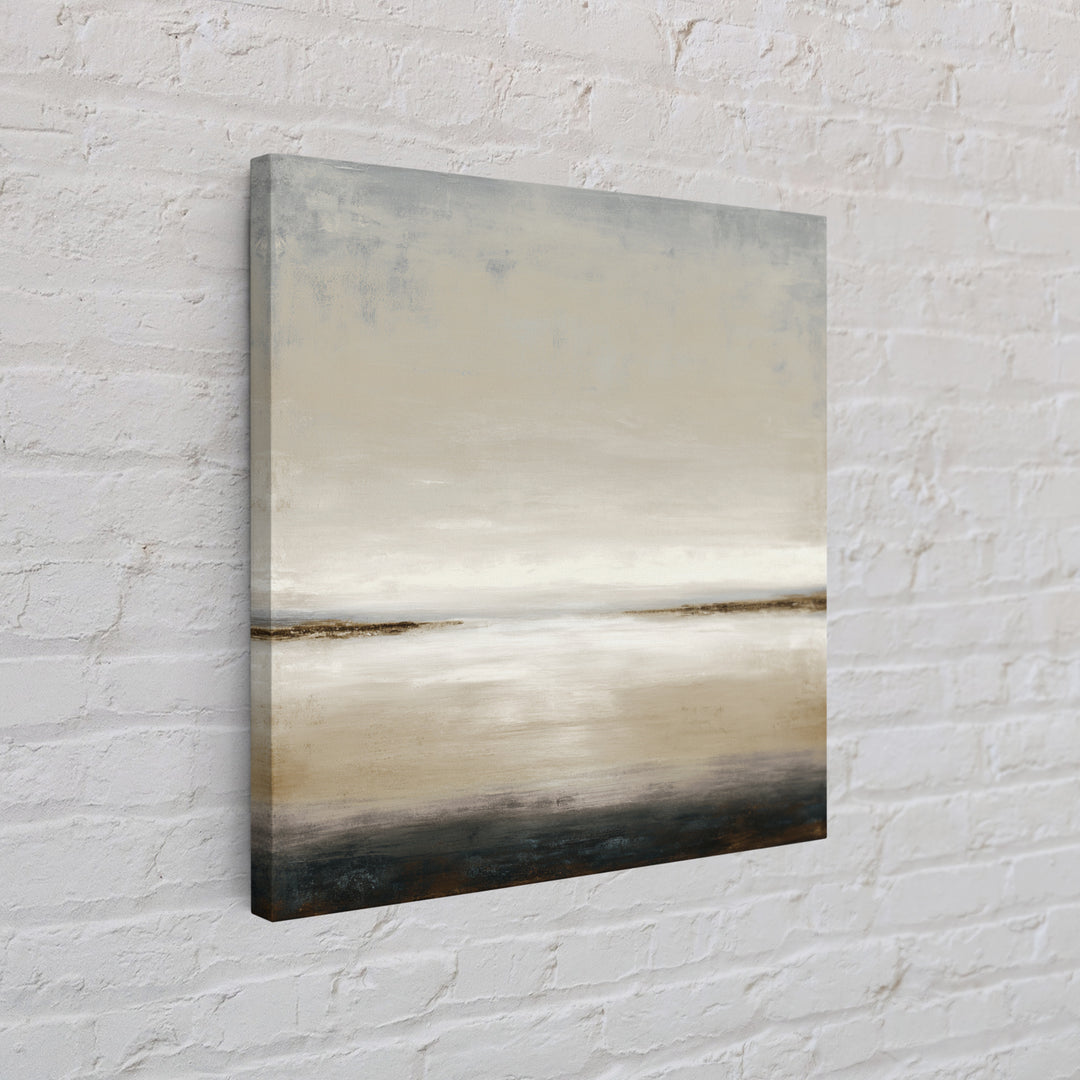 Dignified Neutral Landscape Framed Canvas Print, Office Art, Digital Wall Art, Office Decor, Oil Painting, Focus, OFF-1x1-7