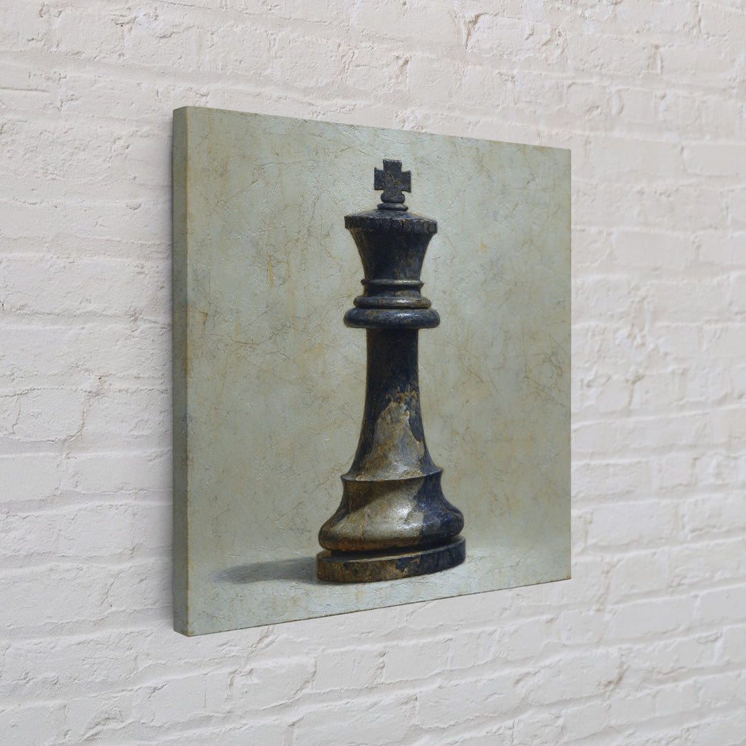 Minimal Chess Piece Still Life Canvas Print, Office Art, Boho Decor, Office Decor, Fine Art, Focus, Digital Art, Pet Portrait, OFF-1x1-85