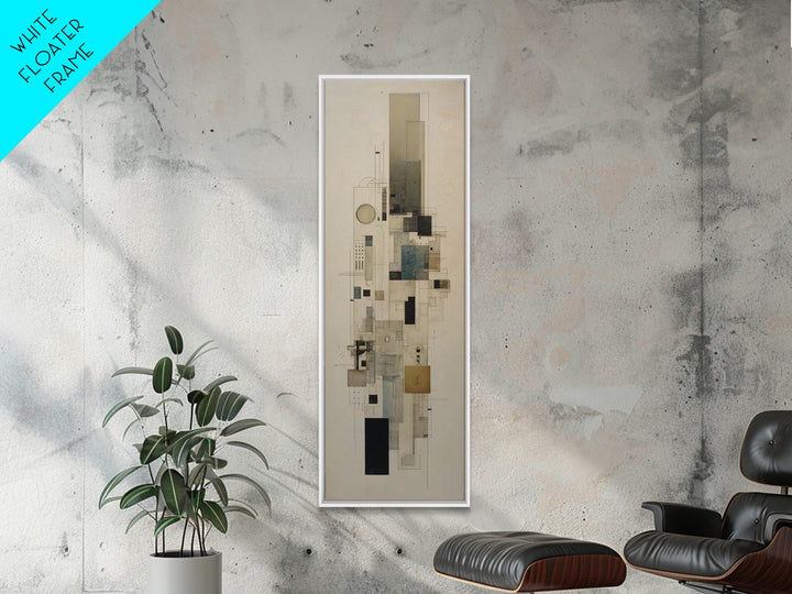 Architectural Line Drawing Framed Canvas Print, Office Art, Home Decor, Office Decor, Focus, Art Deco, Canvas Wall Art, OFF-1x3-15