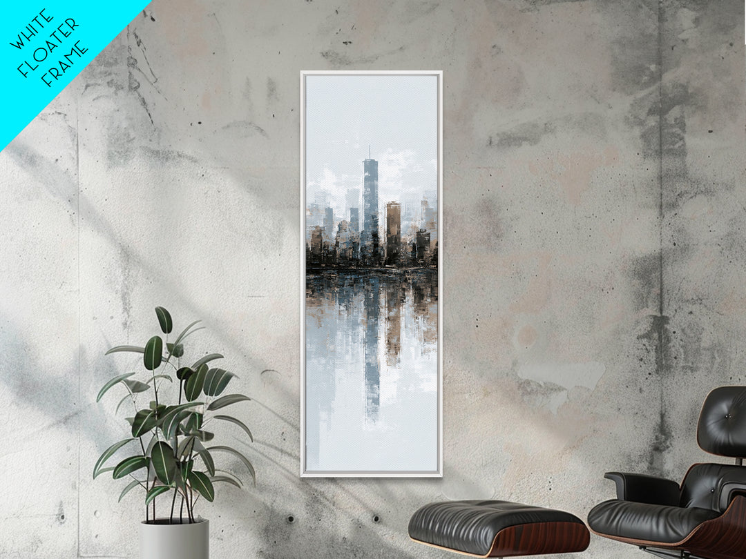 Black and White City Skyline Silhouette Canvas Print, Office Art, Room Decor, Office Decor, Fine Art, Focus, Printable Wall Art, OFF-1x3-17