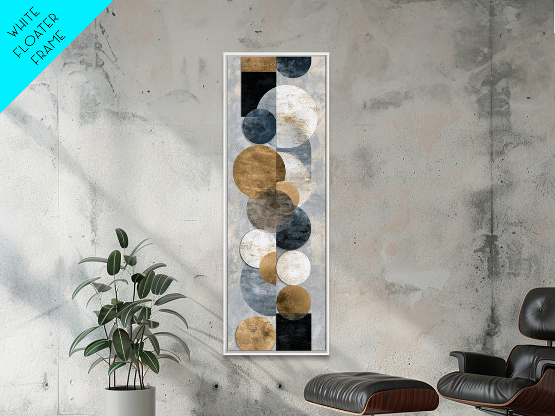 Gold Circle and Line Composition for Clarity Framed Canvas Print, Office Art, Luxury Decor, Office Decor, Fine Art, Focus, OFF-1x3-20