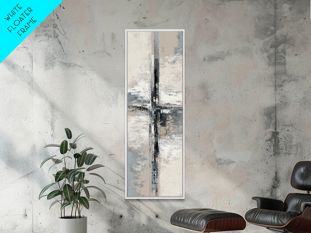 Monochrome Bridge Structure Framed Canvas Print, Office Art, Downloadable Prints, Office Decor, Abstract Art, Focus, OFF-1x3-70