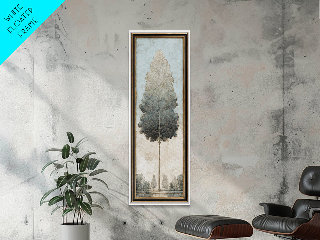 Ink Wash Tree Symbolizing Stability Framed Canvas Print, Office Art, Cubicle Decor, Office Decor, Fine Art, Focus, OFF-1x3-74