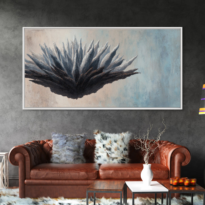 Desk Plant Botanical Closeup Framed Canvas Print, Office Art, Pet Portrait, Office Decor, Fine Art, Focus, Digital Print, OFF-2x1-60