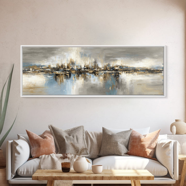 City Map Abstract Canvas Print, Office Art, Trendy Wall Art, Office Decor, Fine Art, Focus, Minimalist Decor, Contemporary Art, OFF-3x1-36