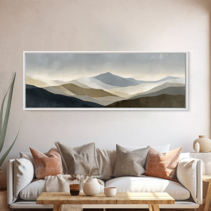 Minimal Mountain Sunrise for Focus Canvas Print, Office Art, Canvas Wall Art, Office Decor, Fine Art, Focus, Bedroom Wall Art, OFF-3x1-42