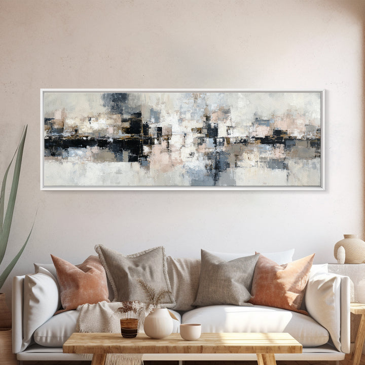 City Map Abstract Framed Canvas Print, Office Art, Boho Decor, Office Decor, Fine Art, Focus, Digital Art, Pet Portrait, OFF-3x1-60