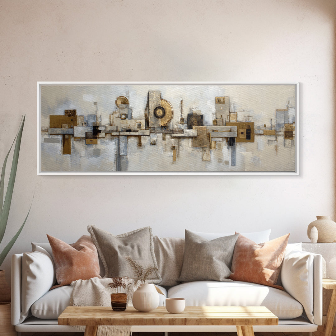 Large Neutral Texture Art for Professional Setting Canvas Print, Office Art, Abstract Wall Art, Office Decor, Oil Painting, OFF-3x1-61