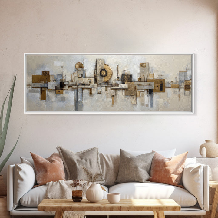 Large Neutral Texture Art for Professional Setting Canvas Print, Office Art, Abstract Wall Art, Office Decor, Oil Painting, OFF-3x1-61