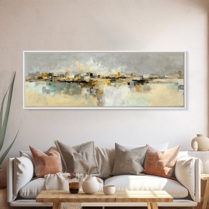 Dignified Neutral Landscape Canvas Print, Office Art, Printables, Office Decor, Oil Painting, Focus, Living Room Decor, OFF-3x1-71