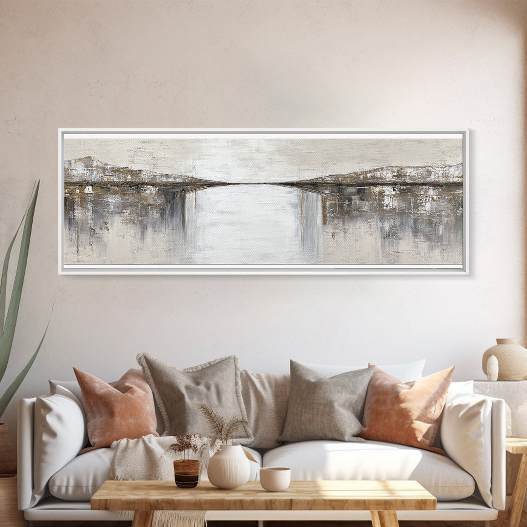Monochrome Bridge Structure Framed Canvas Print, Office Art, Wall Prints, Office Decor, Fine Art, Focus, Cubicle Decor, OFF-3x1-74