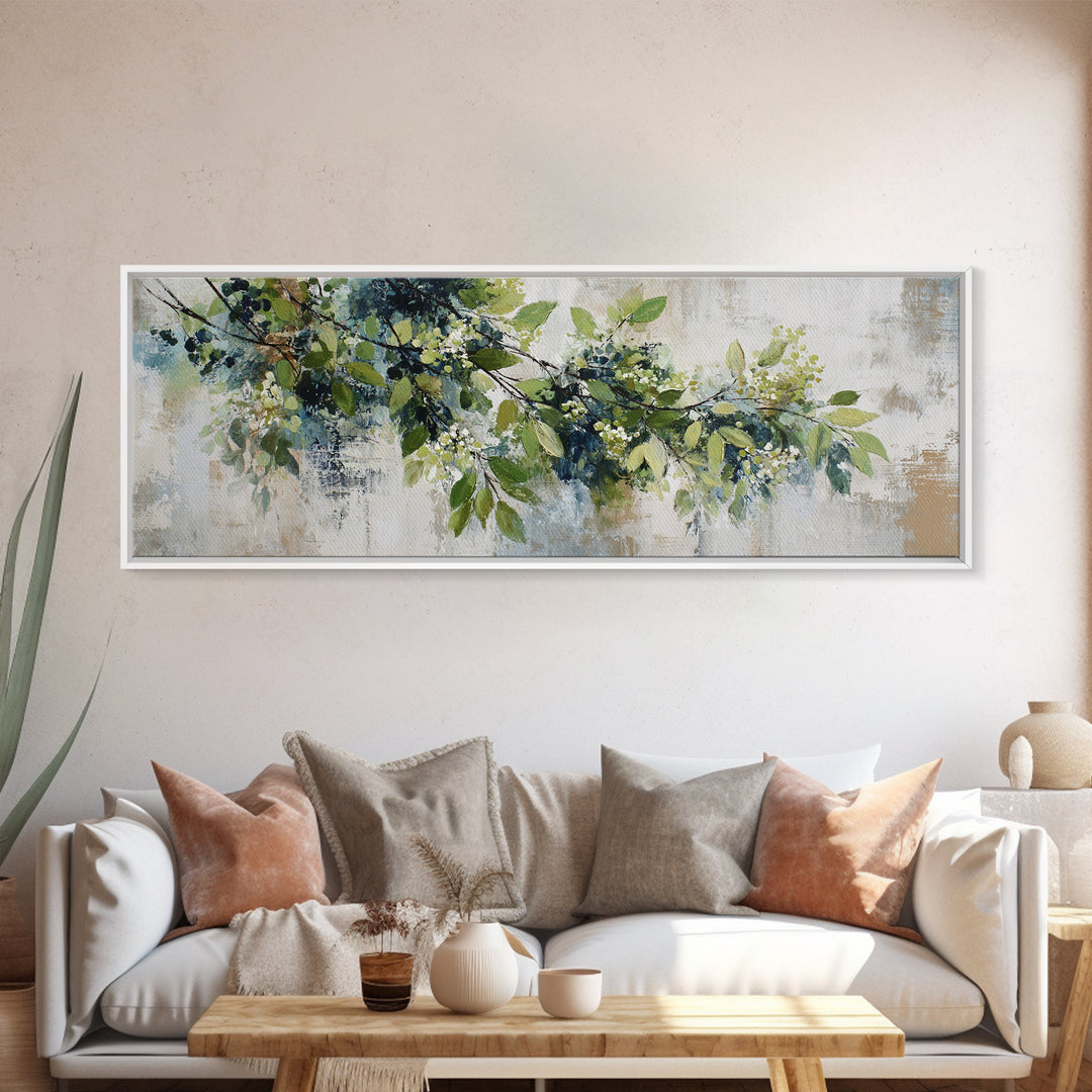 Modern Botanical Print Canvas Print, Office Art, Digital Art, Office Decor, Fine Art, Focus, Ai Art, Printable Art, OFF-3x1-92