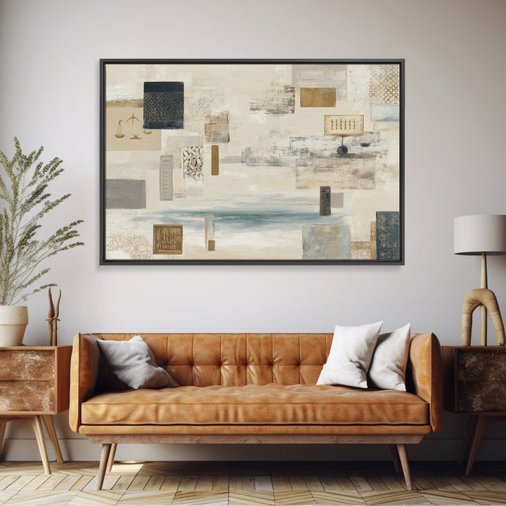Calm Ocean Horizon for Stress Relief Framed Canvas Print, Office Art, Printables, Office Decor, Focus, Living Room Decor, OFF-3x2-15