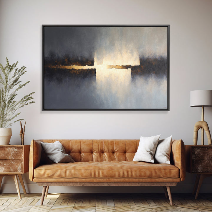 Abstract Light Beam Through Dark Shapes Canvas Print, Office Art, Art Deco, Office Decor, Abstract Art, Focus, Bedroom Wall Art, OFF-3x2-3