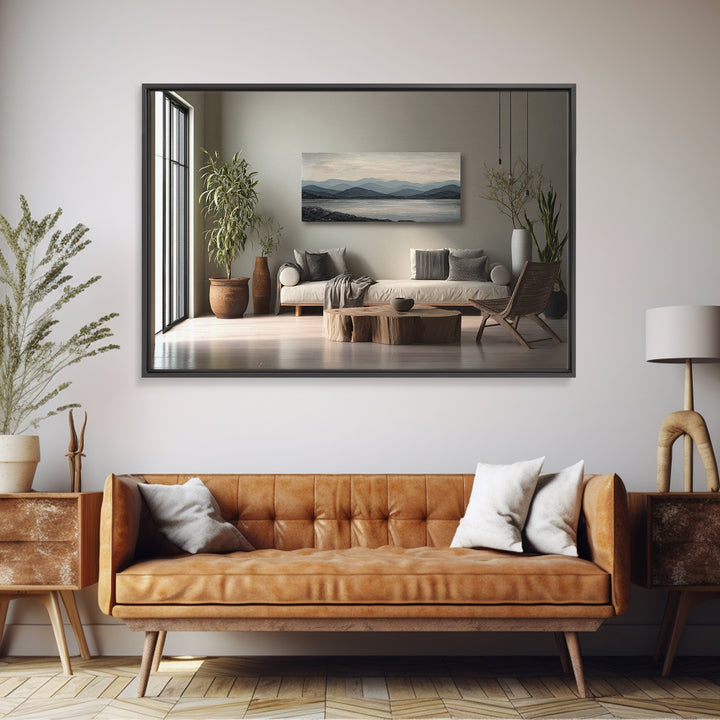 Minimal Mountain Sunrise for Focus Canvas Print, Office Art, Wall Prints, Office Decor, Oil Painting, Focus, Cubicle Decor, OFF-3x2-30