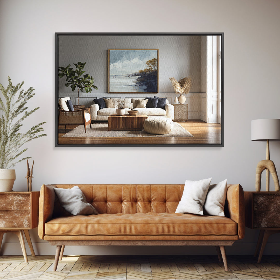 Modern Botanical Print Canvas Print, Office Art, Ai Art, Office Decor, Oil Painting, Focus, Trendy Wall Art, Gallery Decor, OFF-3x2-32