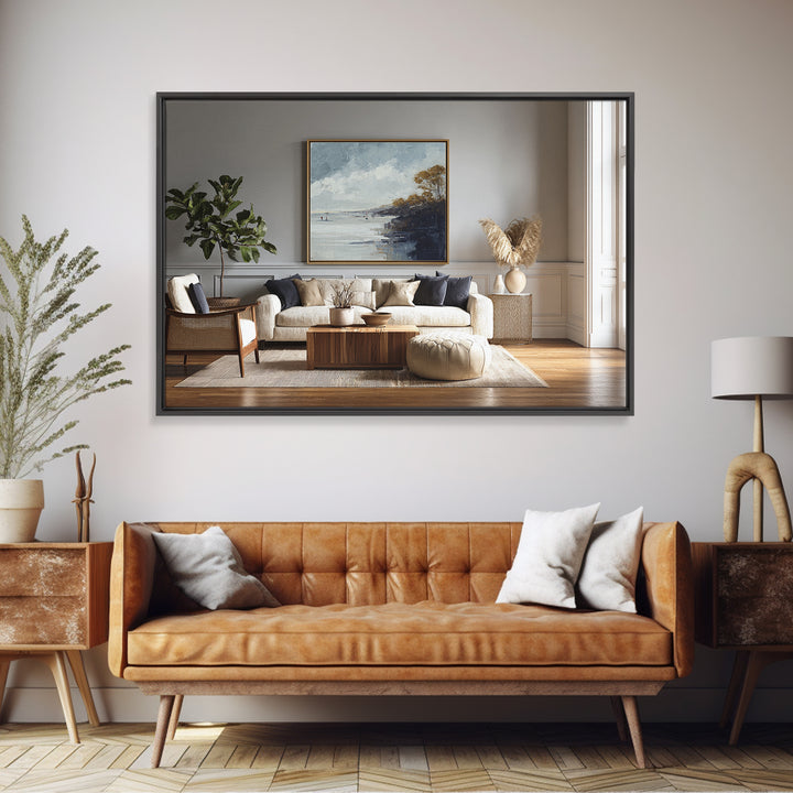 Modern Botanical Print Canvas Print, Office Art, Ai Art, Office Decor, Oil Painting, Focus, Trendy Wall Art, Gallery Decor, OFF-3x2-32