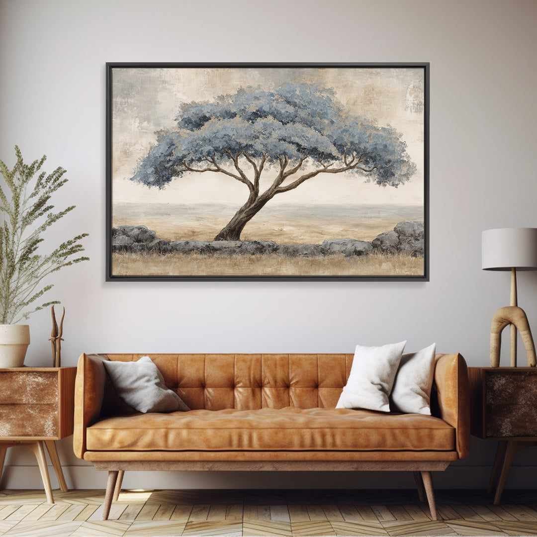 Ink Wash Tree Symbolizing Stability Canvas Print, Office Art, Art Deco, Office Decor, Fine Art, Focus, Bedroom Wall Art, OFF-3x2-42