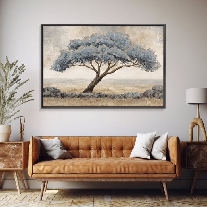 Ink Wash Tree Symbolizing Stability Canvas Print, Office Art, Art Deco, Office Decor, Fine Art, Focus, Bedroom Wall Art, OFF-3x2-42
