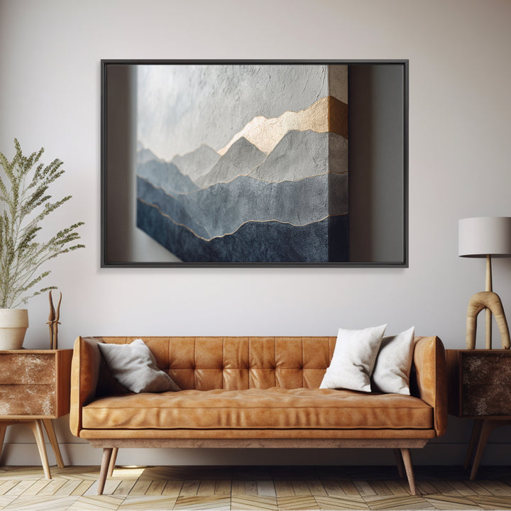 Minimal Mountain Sunrise for Focus Canvas Print, Office Art, Wall Prints, Office Decor, Oil Painting, Focus, Cubicle Decor, OFF-3x2-54
