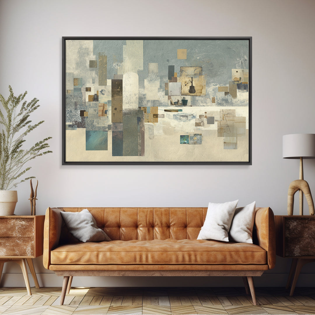 Dignified Neutral Landscape Framed Canvas Print, Office Art, Art Print, Office Decor, Fine Art, Focus, Printable, OFF-3x2-59
