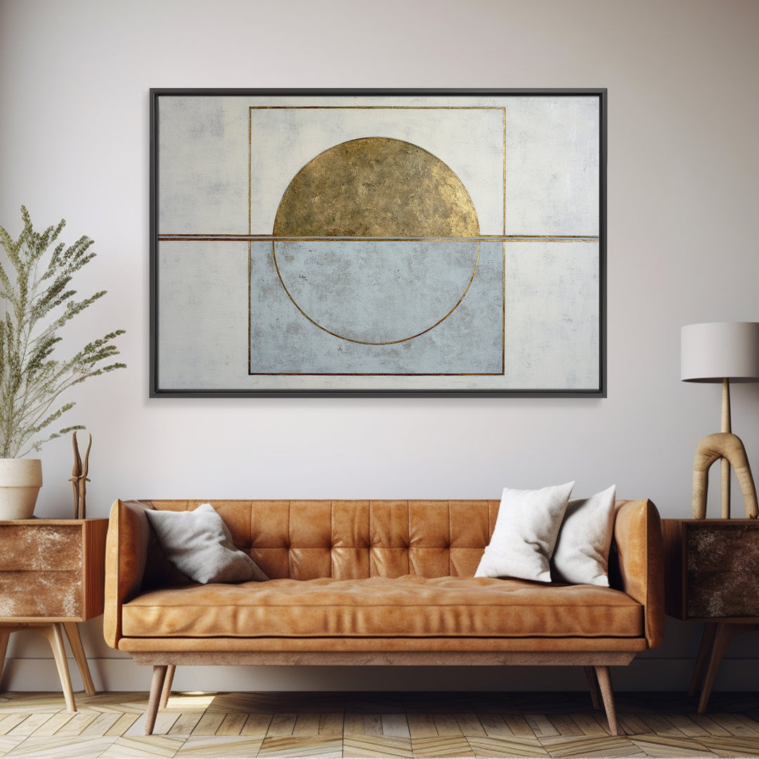 Gold Circle and Line Composition for Clarity Canvas Print, Office Art, Boho Decor, Office Decor, Fine Art, Focus, Digital Art, OFF-3x2-84