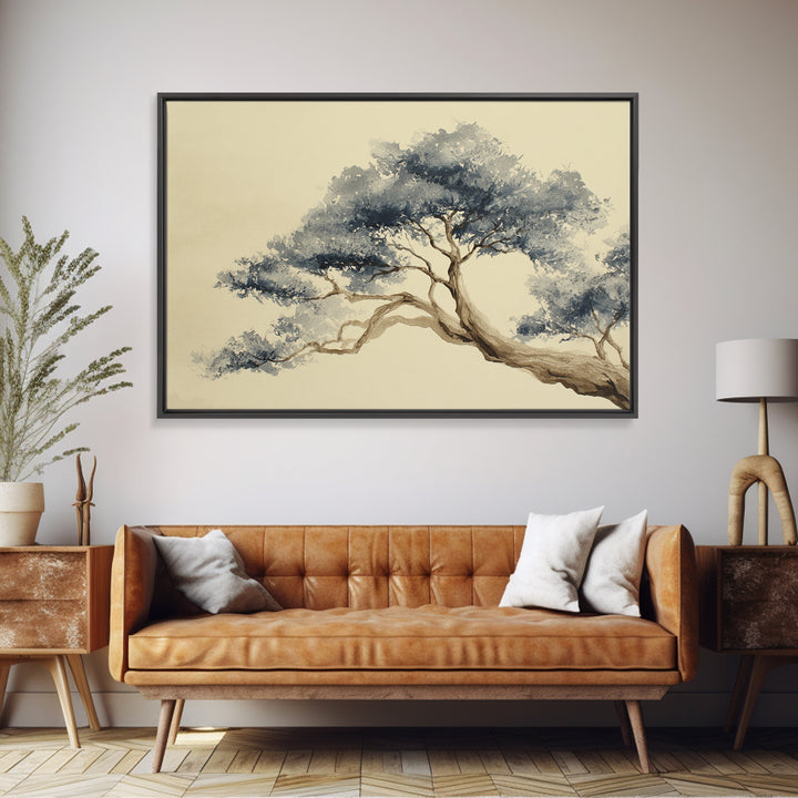 Ink Wash Tree Symbolizing Stability Framed Canvas Print, Office Art, Printable Art, Office Decor, Focus, Neutral Decor, OFF-3x2-90