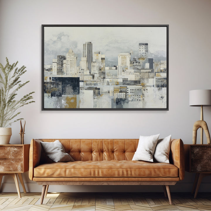 Large Neutral Texture Art for Professional Setting Framed Canvas Print, Office Art, Trendy Wall Art, Office Decor, OFF-3x2-97