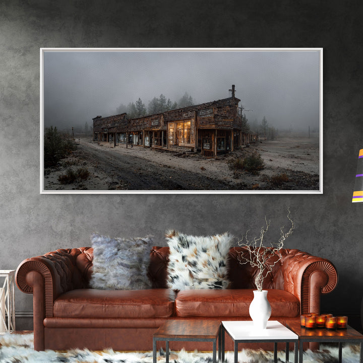 Rustic, Western theme canvas art, ghost town canvas print, wild west saloon art, man cave wall art, living room art, Cowboys