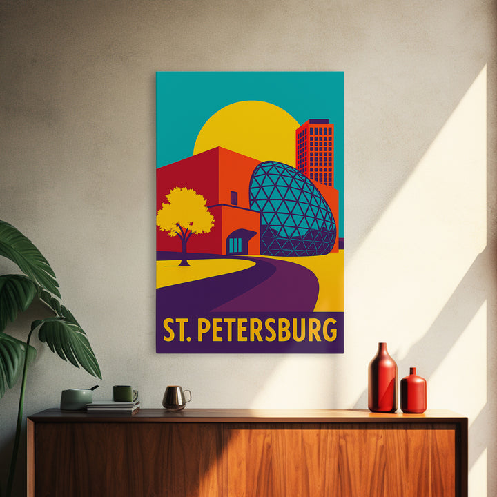 St Petersburg Florida Travel Poster, Canvas Print, Vibrant Retro Travel Art, St Petersburg Poster Print, Retro Travel Print, Home Decor