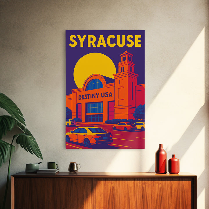 Syracuse New York Travel Poster, Canvas Print, High Contrast City Poster, Syracuse Wall Art, City Travel Prints, Wall Decor, City Poster