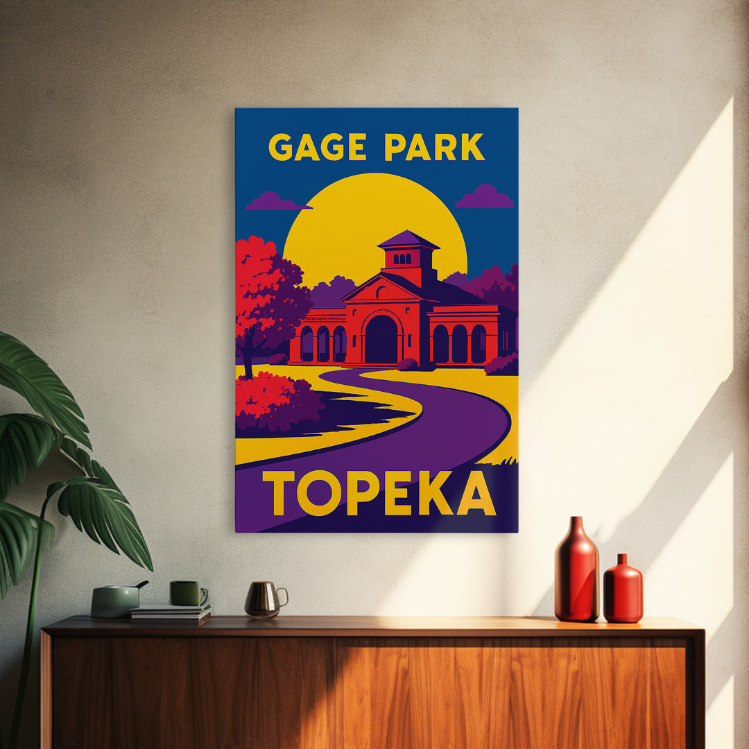 Topeka Travel Poster, Canvas Print, Vibrant Retro Travel Art, Topeka Travel Art, Travel Wall Art, Travel Poster Set, Home Office Decor