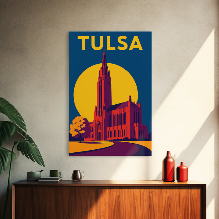Tulsa Oklahoma Travel Poster, Canvas Print, Colorful Graphic Wall Art, Tulsa Poster Print, Travel Print, City Illustration, Travel Art Print