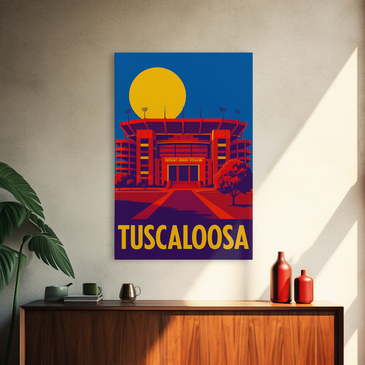 Tuscaloosa Alabama Travel Poster, Canvas Print, Bold Pop Art Poster, Tuscaloosa Poster Print, Art Print, Gift For Travelers, Skyline Art