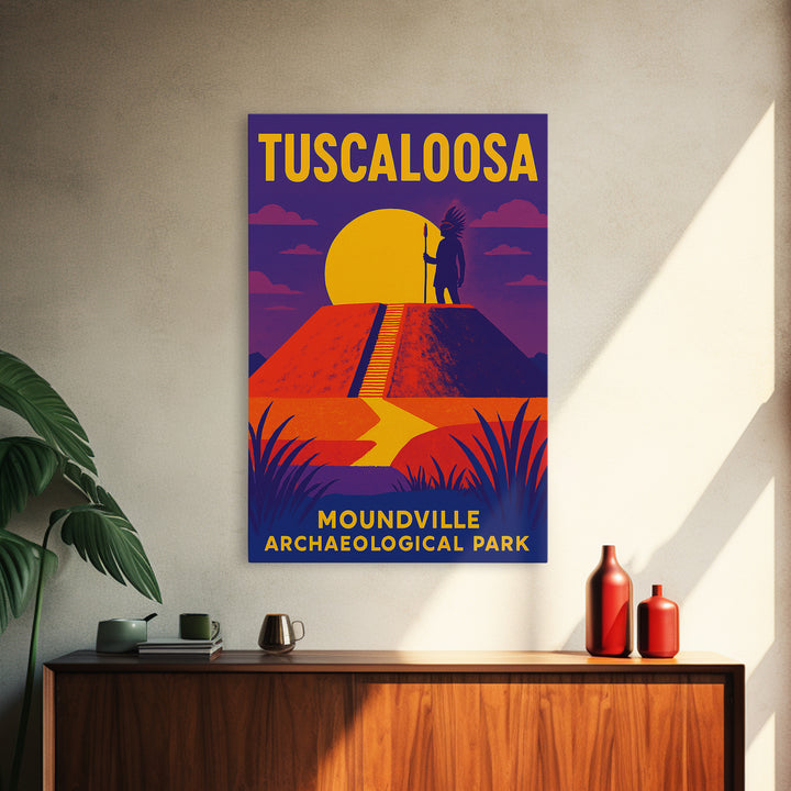 Tuscaloosa Travel Poster, Framed Canvas Print, Bold Pop Art Poster, Tuscaloosa City Art, Retro Travel Print, Gift For Travelers