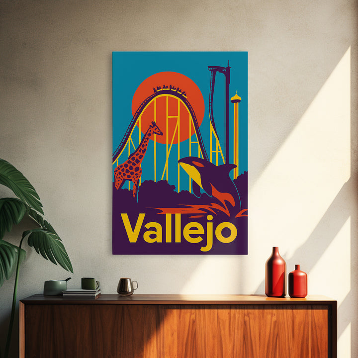 Vallejo Travel Poster, Canvas Print, High Contrast City Poster, Vallejo Travel Art, City Art Print, Travel Poster Set, Travel Art Print