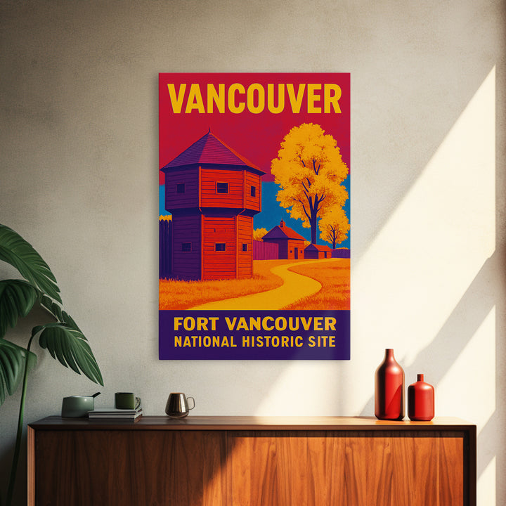 Vancouver Travel Poster, Canvas Print, Bold Pop Art Poster, Vancouver Poster Print, Home Office Decor, Watercolor Skyline Art, Wall Art