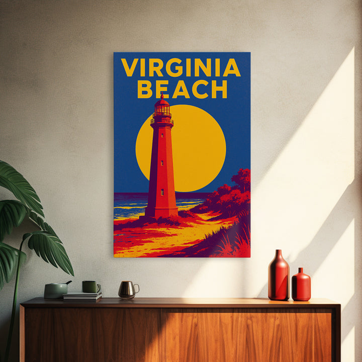 Virginia Beach Travel Poster, Canvas Print, Bold Pop Art Poster, Virginia Beach Poster Print, City Illustration, Wanderlust Decor
