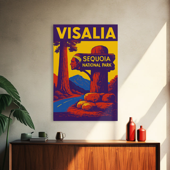 Visalia California Travel Poster, Canvas Print, High Contrast City Poster, Visalia Poster Print, Vintage City Art, Living Room Wall Art