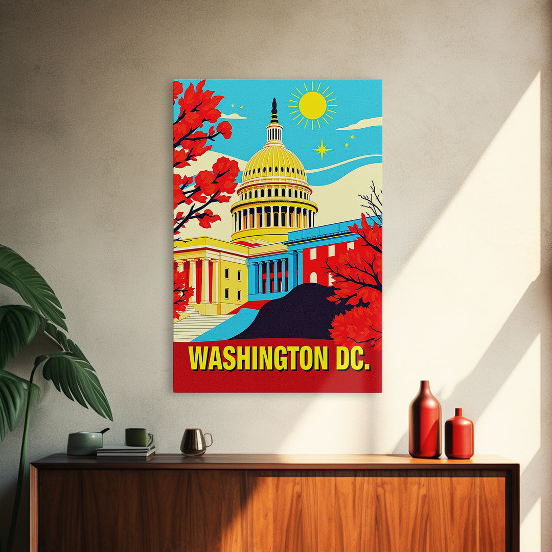Washington Travel Poster, Canvas Print, Bold Pop Art Poster, Washington Wall Art, Travel Art Print, Travel Wall Art, Wanderlust Decor
