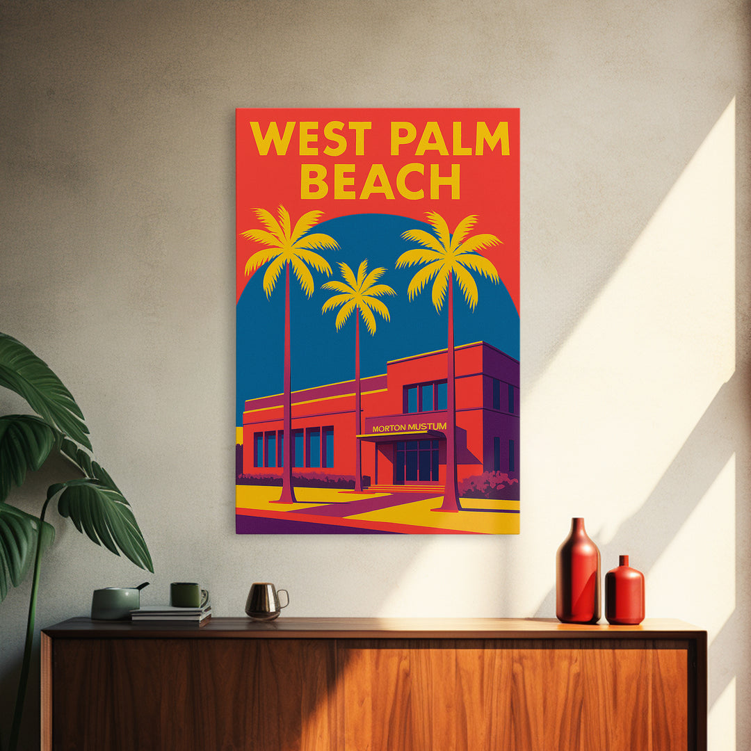 West Palm Beach Florida Travel Poster, Canvas Print, Vibrant Retro Travel Art, West Palm Beach Travel Art, Vintage City Art